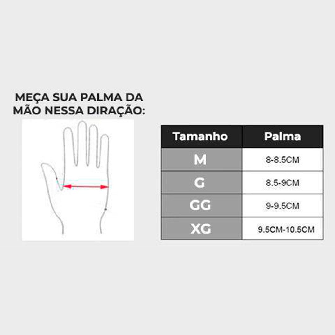 Luva Motociclista Couro Resistente Impermeável